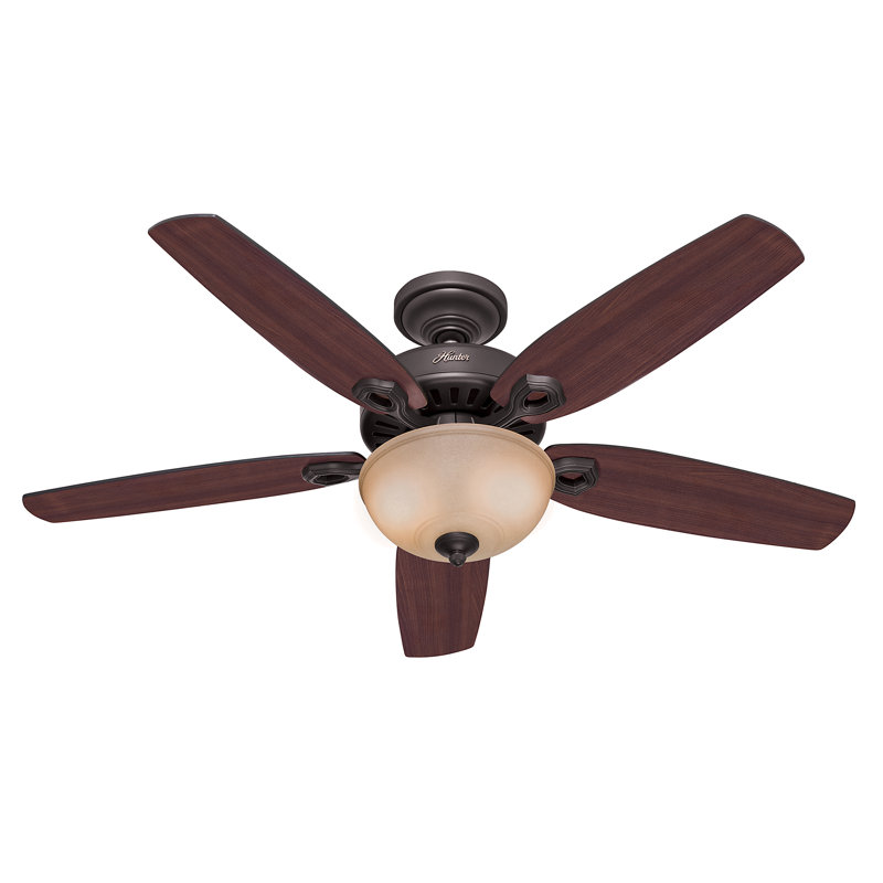 132cm Ceiling Fan with Light Kit, Brazilian Cherry/Yellow Walnut, New Bronze