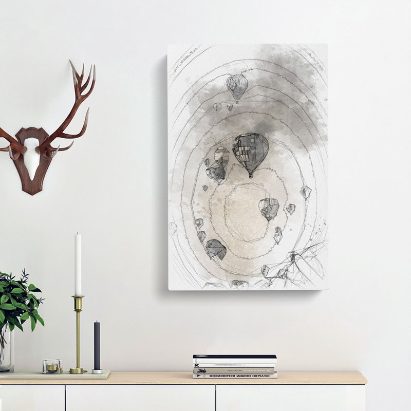 Taking A Hot Air Balloon Ride - Wrapped Canvas Print, 50cm H x 35cm W x 3cm D