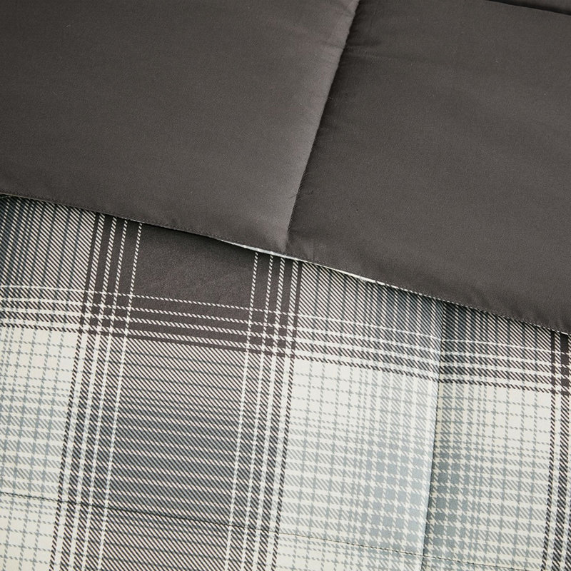 Édredon en duvet synthétique très grand - Gris, Édredon très grand + 2 taies décoratives