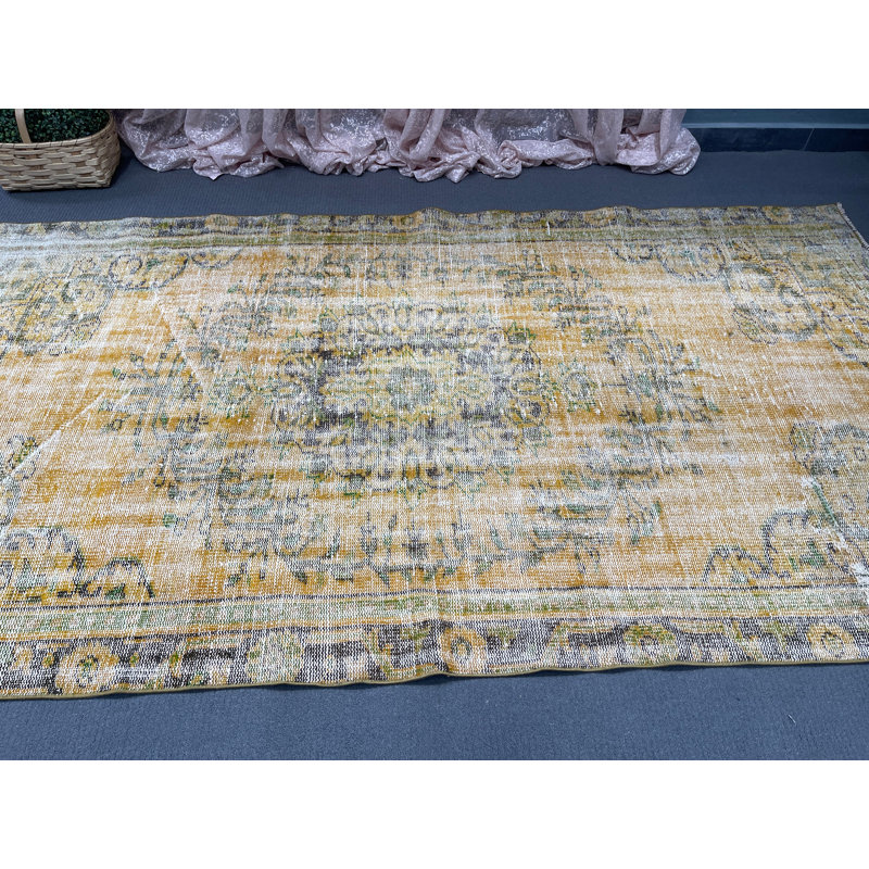 Tapis jaune en laine 59,109,4 po