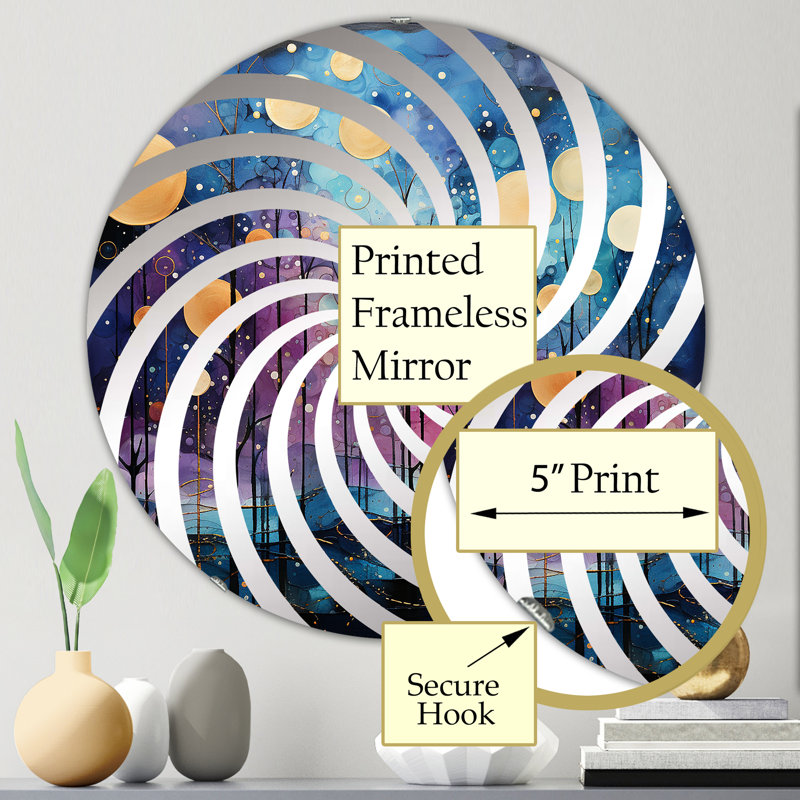 Celestial Serenade I - Cercle de miroir décoratif Vortex, 23,6 po x 23,6 po