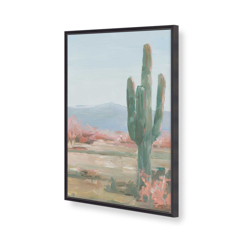 Cactus Saguaro intemporel II, Encadrement ouvert, zinc vieilli, H 37,25 po x l 25,25 po