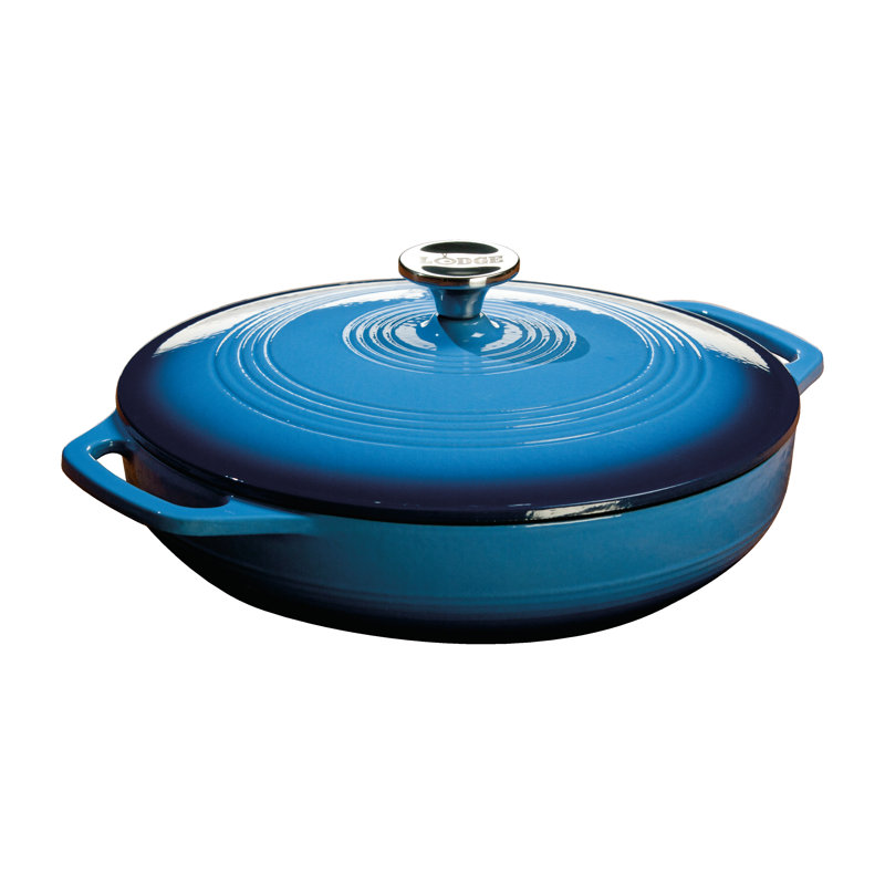 Lodge 3.6 Quart Enameled Cast Iron Casserole, Blue