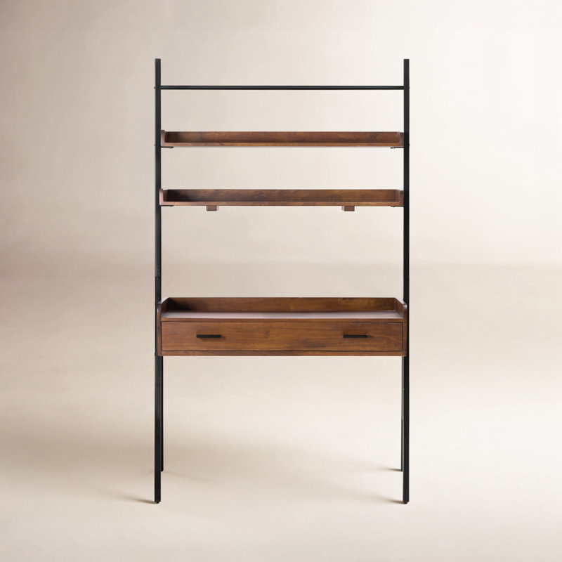 Bureau incliné / échelle Innes, Noyer / noir