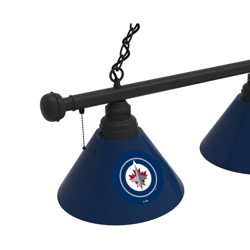 3 - Light Pool Table Lights Pendant, Black, Winnipeg Jets