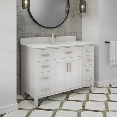 Meuble-lavabo simple en bois massif l 48 po x P 22 po Kali II