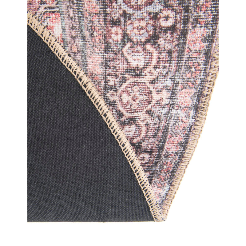 Mckellum Performance Chenille Floral Indoor Rug, Round 3'6" x 3'6"