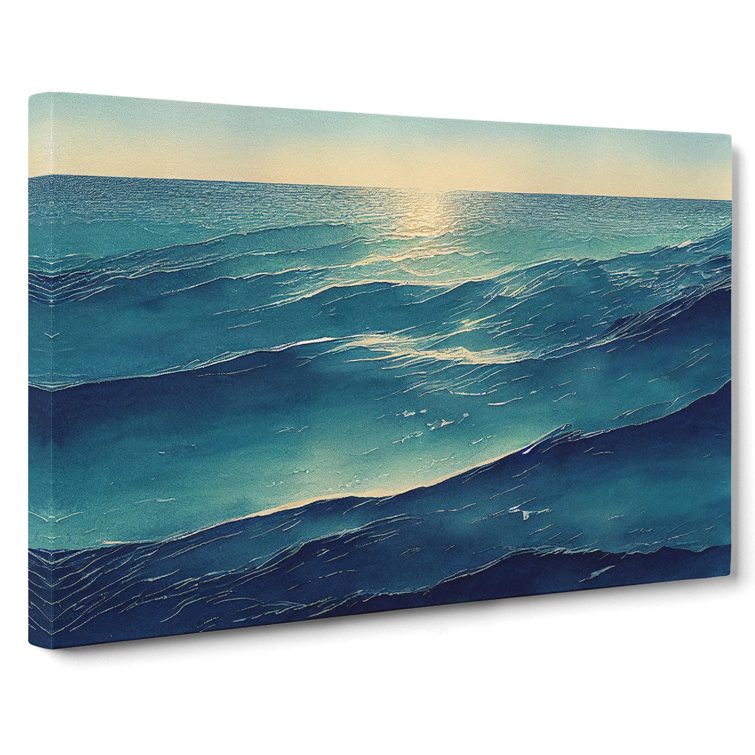 XXX-H1022-WF-6449X Ocean Watercolour Vol.3 - Wrapped Canvas Print