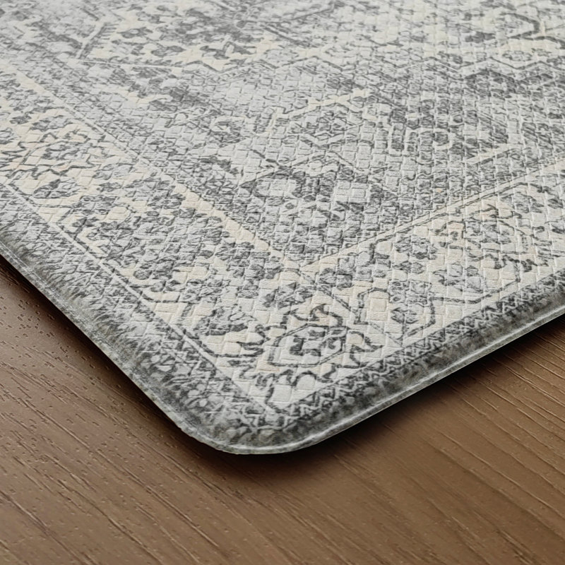 Anti-Fatigue Anti-Slip Waterproof Kitchen Mat, Runner 17" x 59"+17" x 30", Beige/Gray