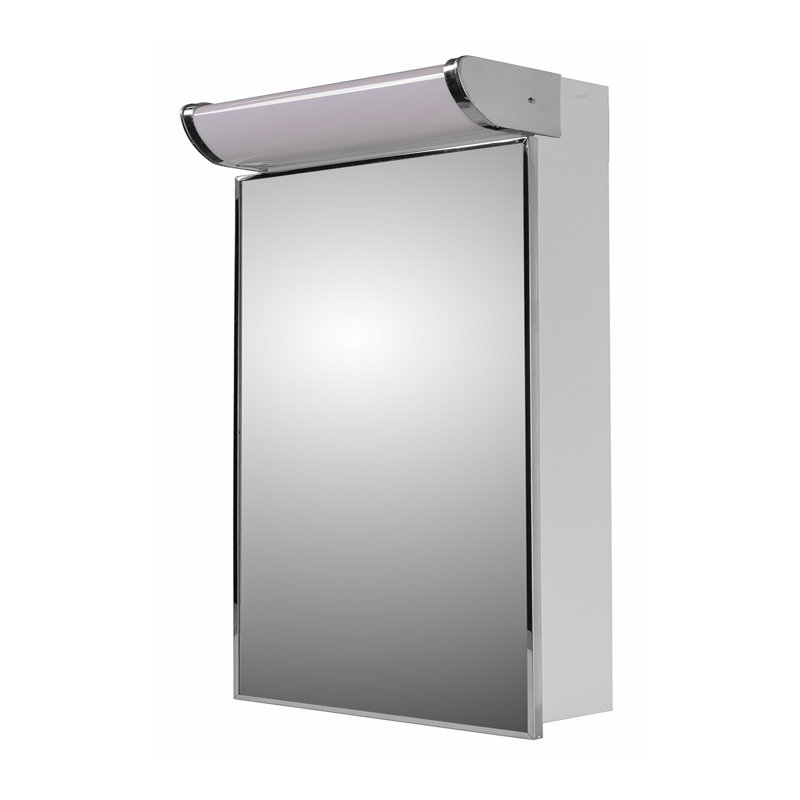 Armoire à pharmacie à 1 porte avec 2 tablettes réglables et éclairage Kellen, 16 po x 23 po