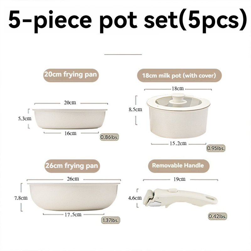 5Pcs Kitchen Set Nonstick Cookware Set