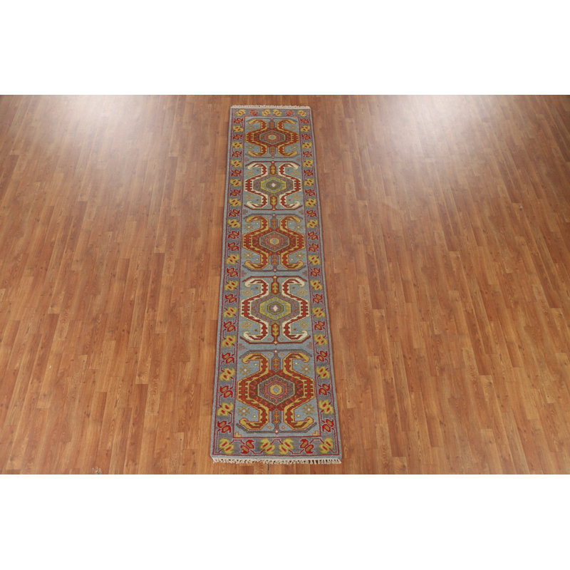 Geometric Traditional  Indian Runner Rug 3x10