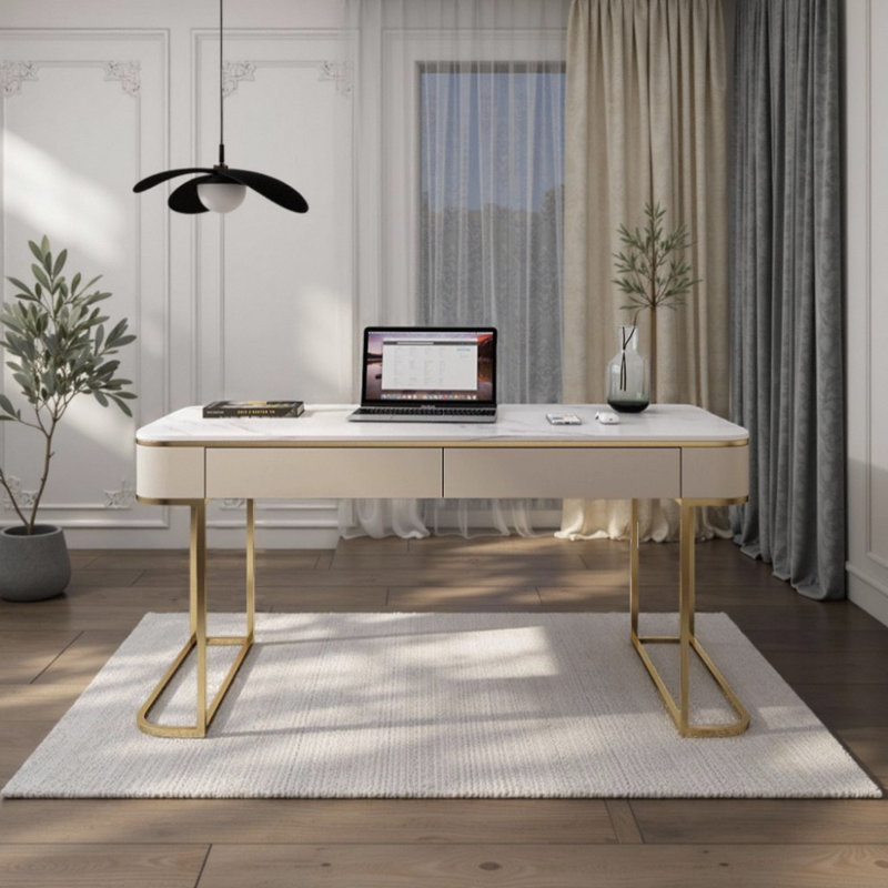Bureau italien de style minimaliste, H 29,53 po x l 70,87 po x P 23,62 po