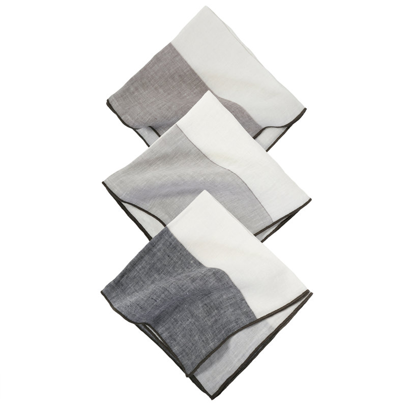 Napa Linen No Pattern Square Napkin, Light Grey