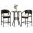 3 Pcs Patio Rattan Bar Set Wicker Armchairs & Round Table With Tempered Glass Top