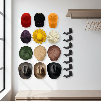 12-Pack Cowboy Hat Rack, Plastic Wall Hook