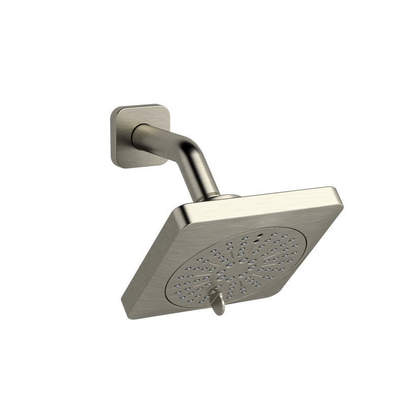 Riobel 5" 6-Function Showerhead With Arm, 2.0 GPM, Brushed Nickel