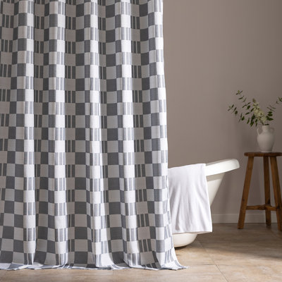  Jacquard Fabric Shower Curtain(Set of 2)