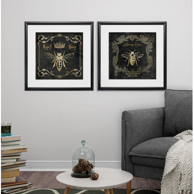 Royal Honey Bee I - ensemble de 2 reproductions d'art graphique