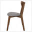 Ensemble de chaises de salle à manger rembourrées en noyer naturel et gris, design moderne Mid-Century pour le confort et le style-2068914790