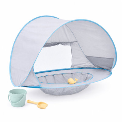 Abri de soleil portatif avec protection pour les bébés et auvent pour bébé avec abri facile à installer (argent)