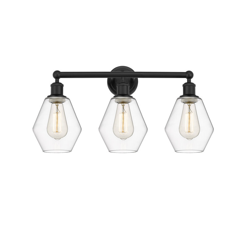 Gabbie Dimmable Vanity Light, Matte Black, Clear