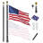 25 Ft. Aluminum Telescoping Flagpole With U.S. Flag And Handcrafted Golden Top Finial