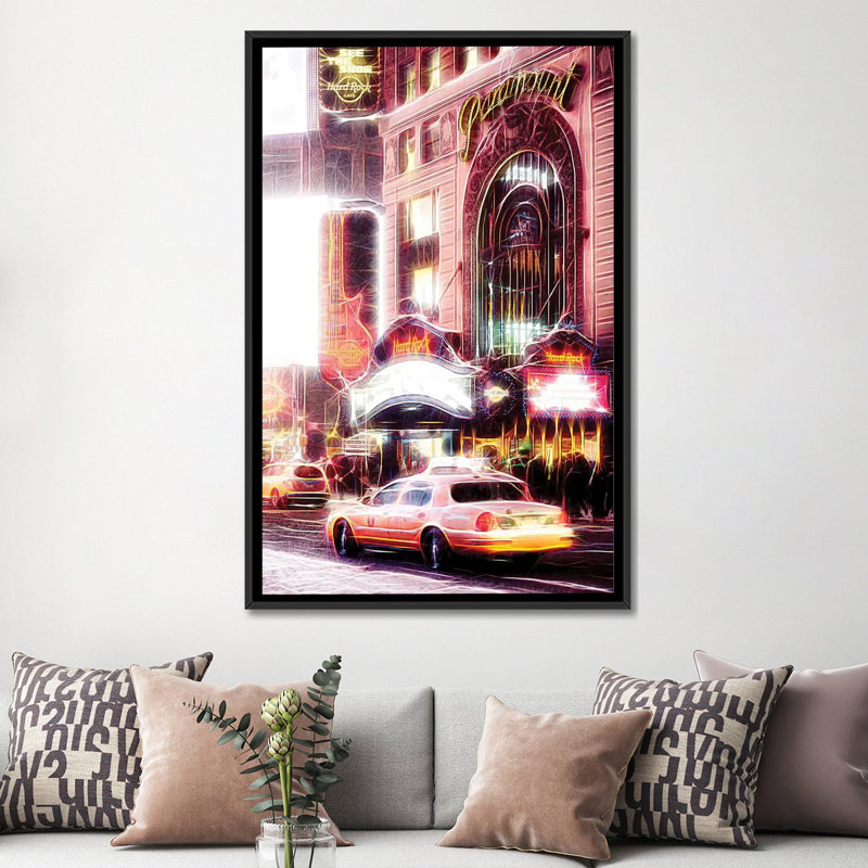 «Night Taxi», impression sur toile, H 60 po x l 40po x P 1,5 po, Toile tendue, Pas de tapis