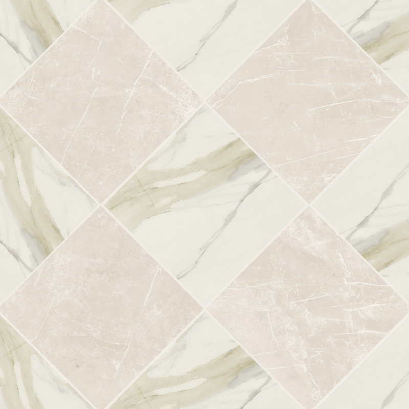Tuscany Checkerboard 12X12 Calacatta Gold And Dolomia, Calacatta Gold/Dolomia