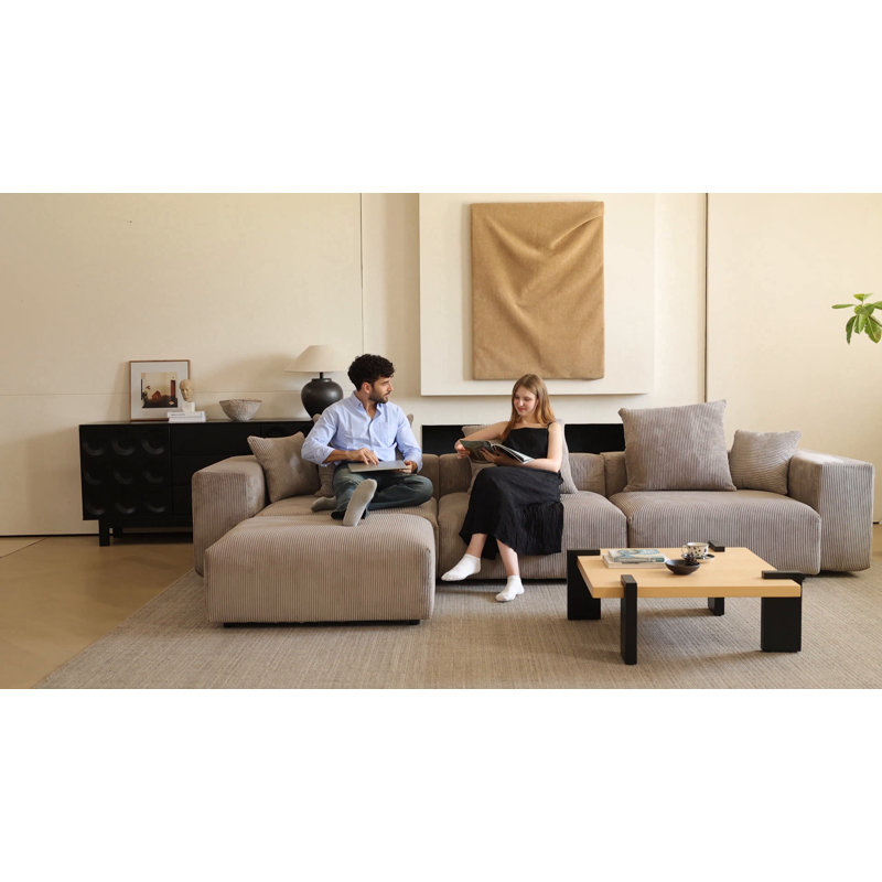 Raghnaid 4 - Piece Corduroy Sectional