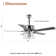 52" Large Chrome Seashell Shade Ceiling Fan w 3 Light