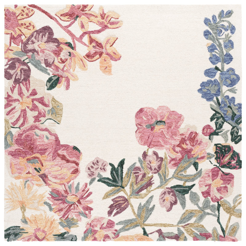 Jardin Hand Tufted Wool;Cotton Floral Indoor Rug, Rectangle 9' x 12'