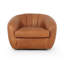 Saldana Leather Swivel Club Chair