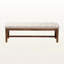 Banc rembourré Abilene beige clair avec bois fini noyer, H 17,32 po x l 51,97 po x P 17,91 po-30320085
