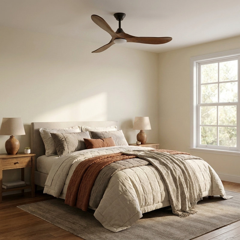 Modern Smart Ceiling Fan With Led Light, 36"
