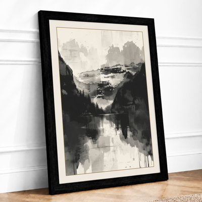 Misty Valley Reflection Scandinavian - Framed Print