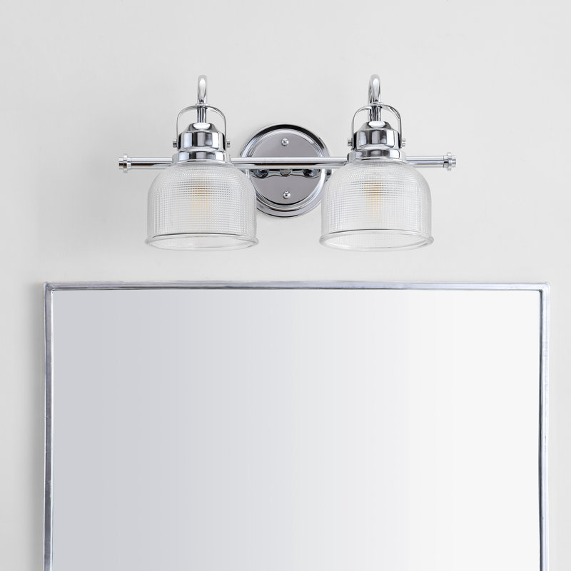 Éclairage pour meuble-lavabo à DEL en métal / verre Gilcrease, Chrome chrome, 2