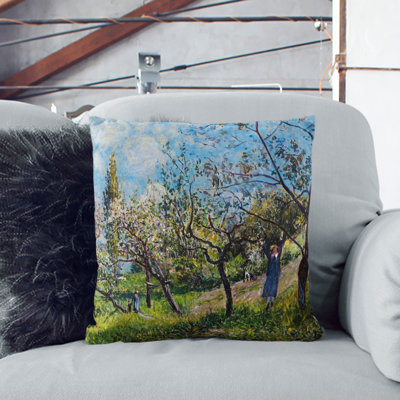 Orchard In Spring Square Throw Cushion