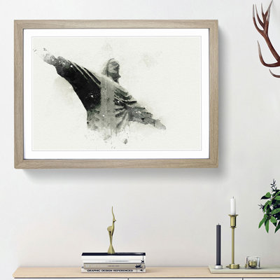 Corcovado in Rio De Janeiro Brazil in Abstract - Picture Frame Graphic Art Print