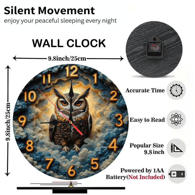 Owl Decorative Clock
