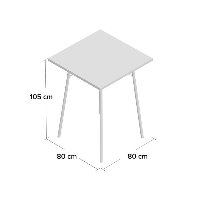 Flow Oak Solid Wood Top Metal Base Dining Table