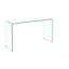 Console en verre, console en verre trempé transparent avec bureaux à bords arrondis, table de canapé