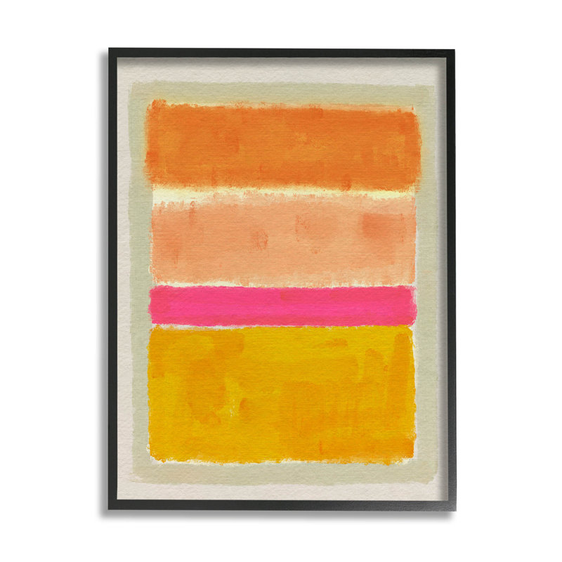 Abstrait, formes carrées et giclées par Victoria Barnes, H 14 po x l 11 po x P 1,5 po, Giclée encadrée noir minuit