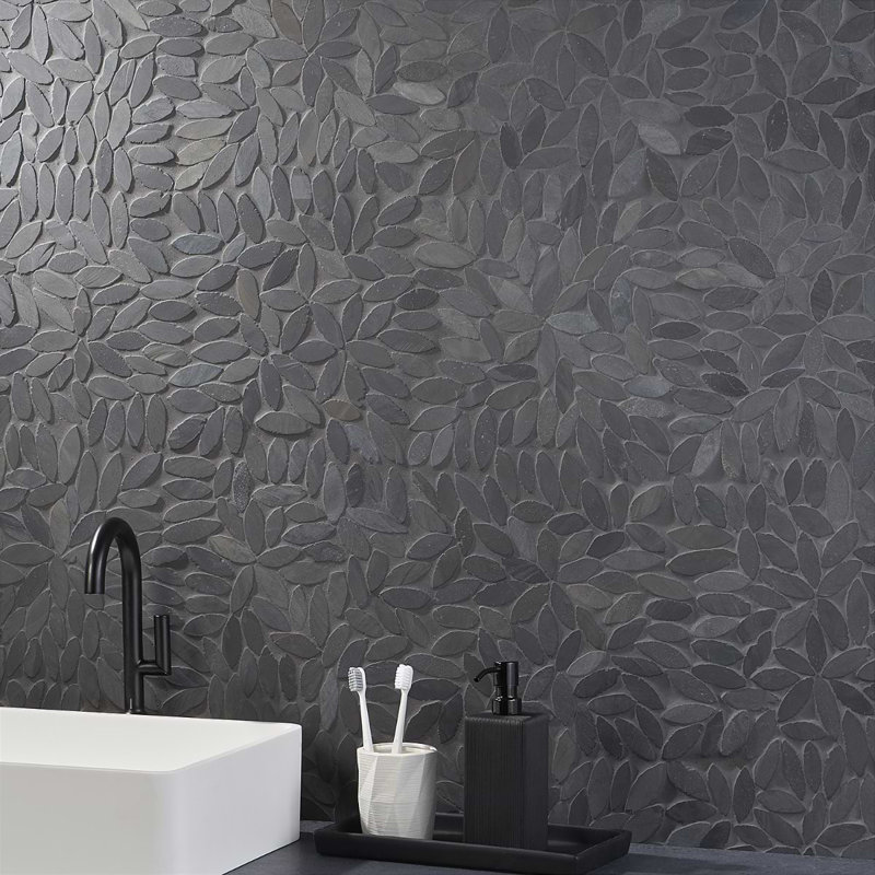 Nature Flower Carrara Marble Mosaic Tile, Lombok  Beige