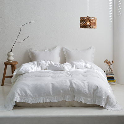 Linen Ruffled Duvet Cover Set