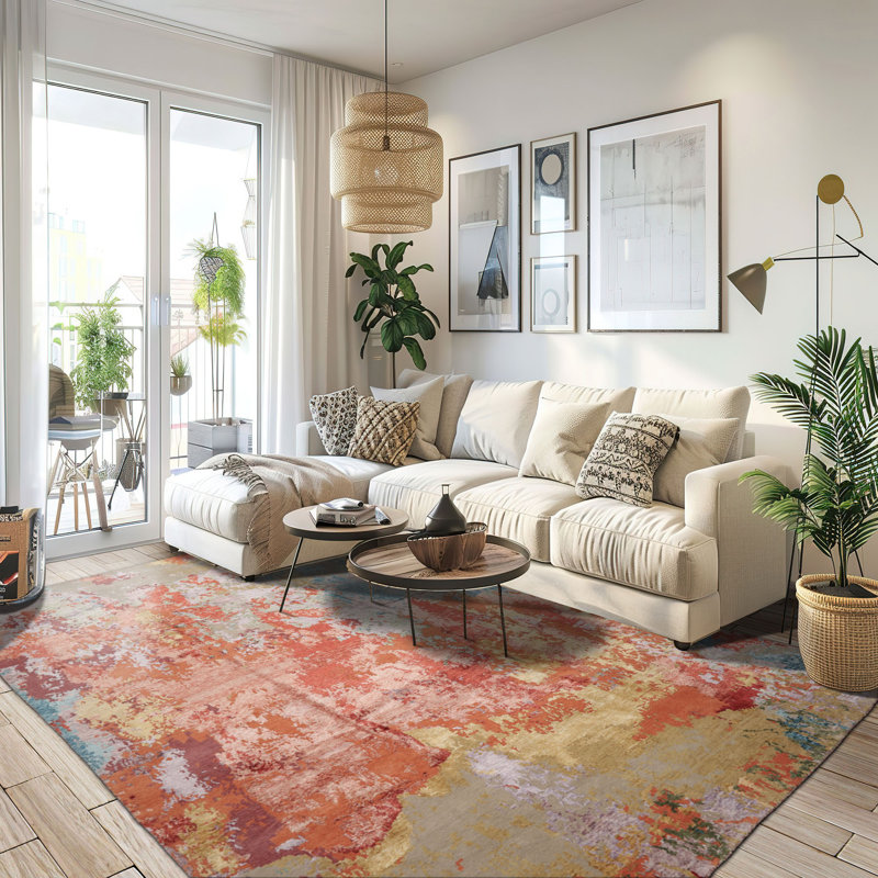 Tapis moderne en laine noué à la main 9 x 12