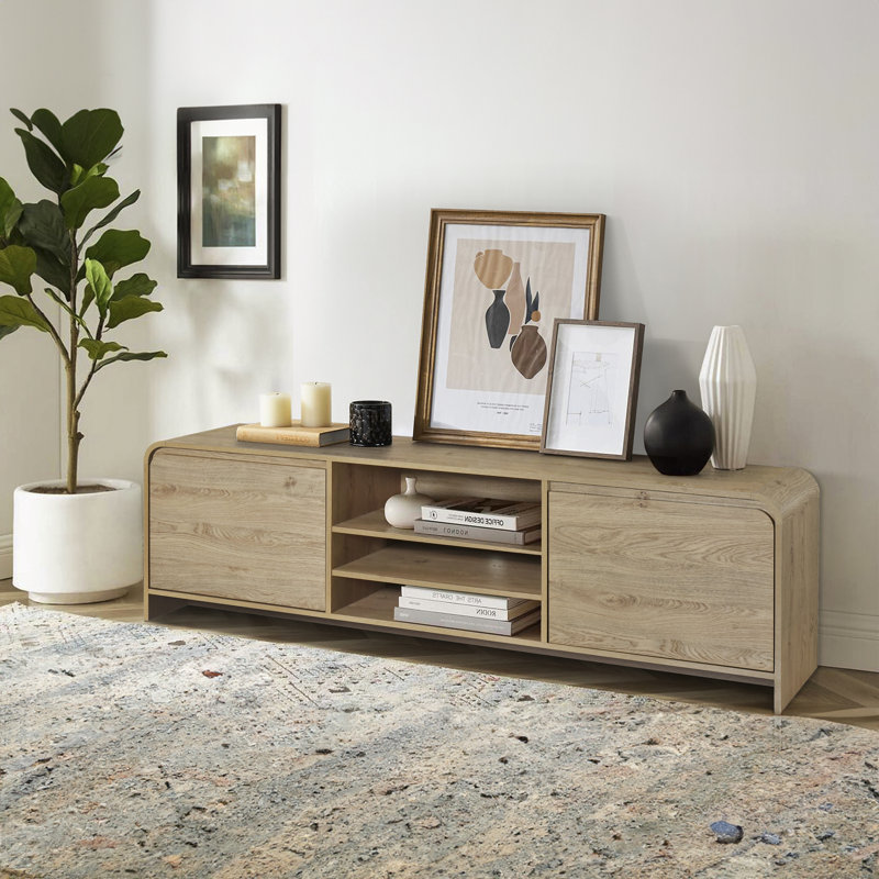 Epifana Wood TV Stand, Beige Wood