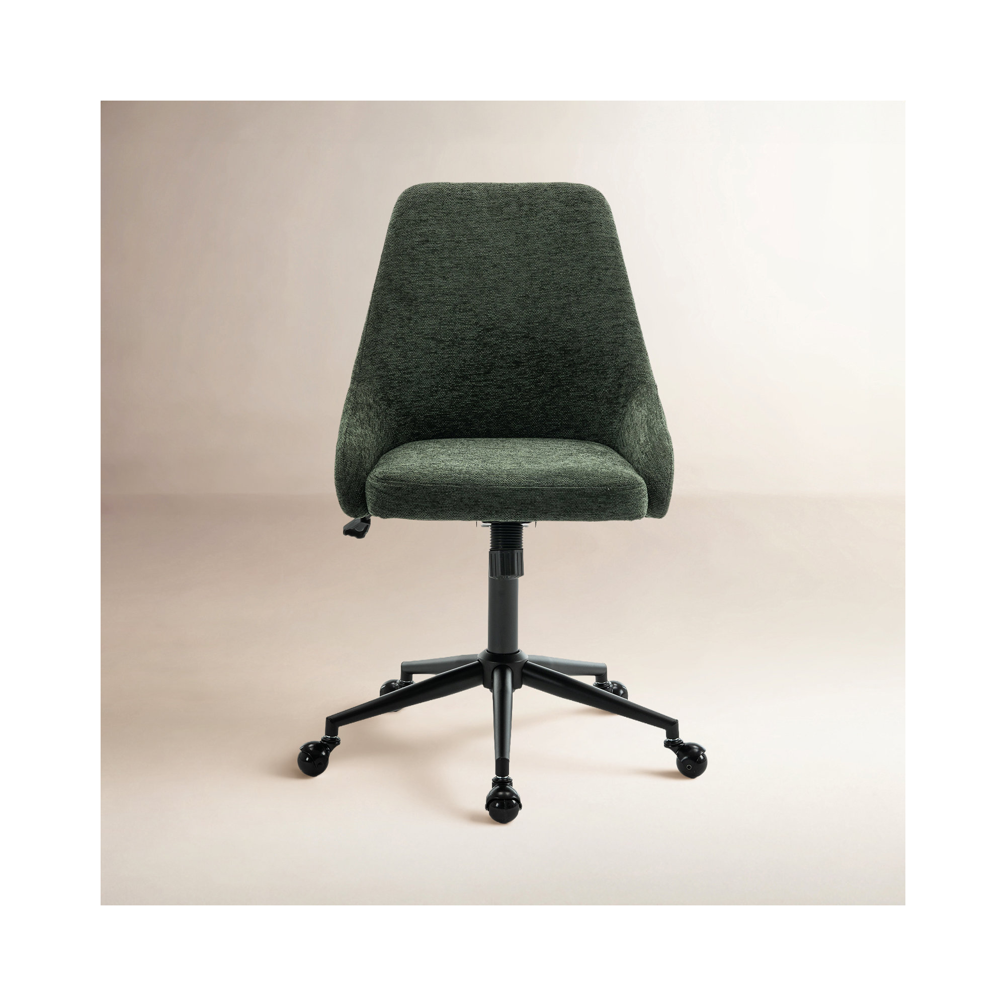 Vanora Swivel Office Chair, Green Chenille