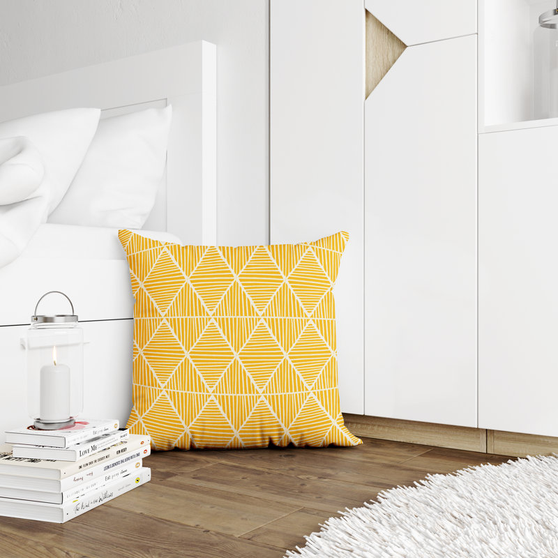 Housse et insert de coussin décoratif en polyester, L 19 po x H 19 po, Jaune