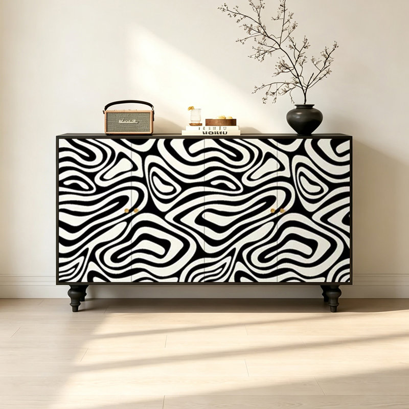 Simple four doors multifunction art sideboard